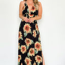 Black Sunflower / S Endearing Melody Floral Maxi Dress - BACK IN STOCK + NEW COLOR - kitchencabinetmagic