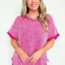 Ash Pink / SM Eudorah Washed Waffle Knit Top - BACK IN STOCK - kitchencabinetmagic