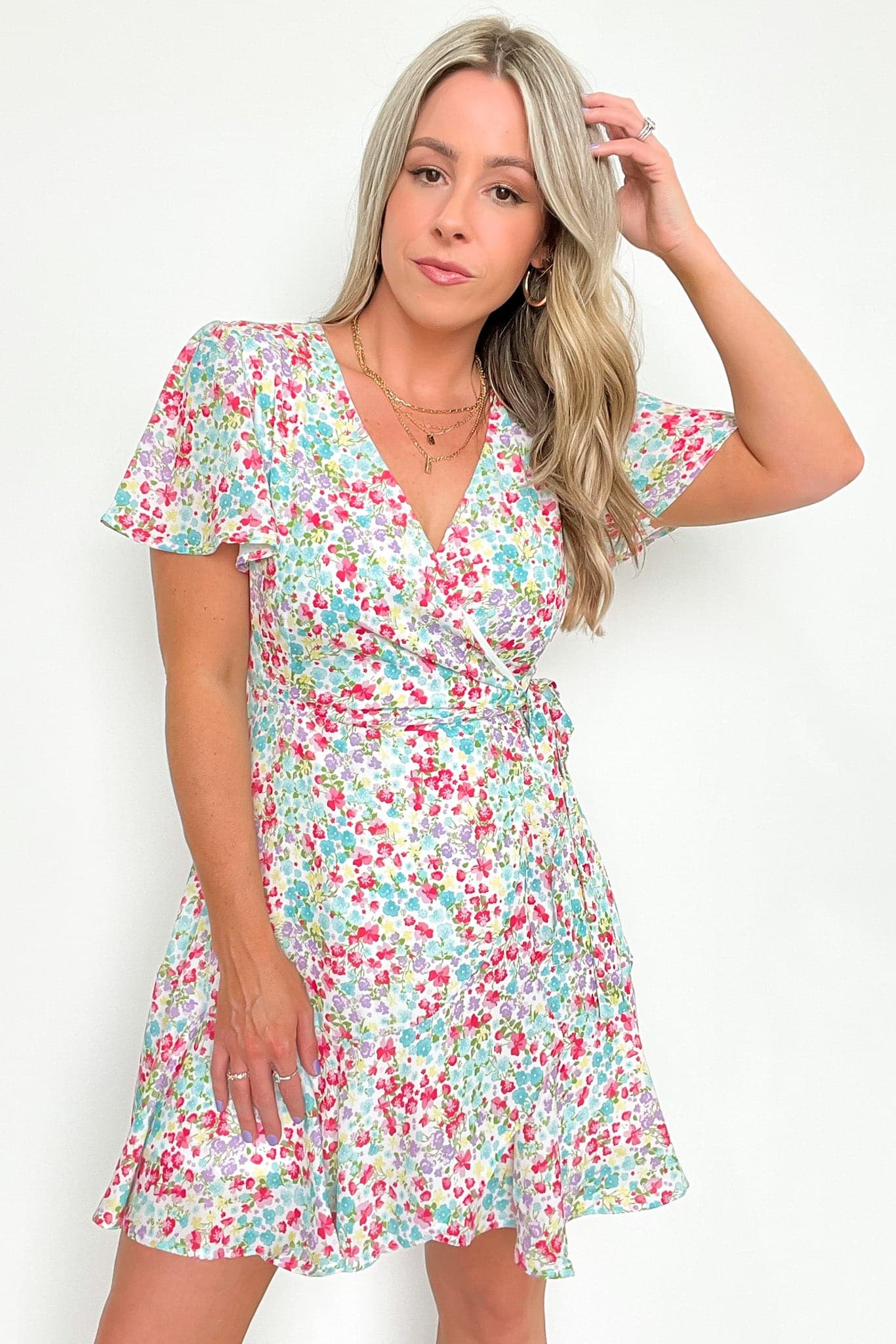  Forever Blossoming Floral Wrap Dress - kitchencabinetmagic