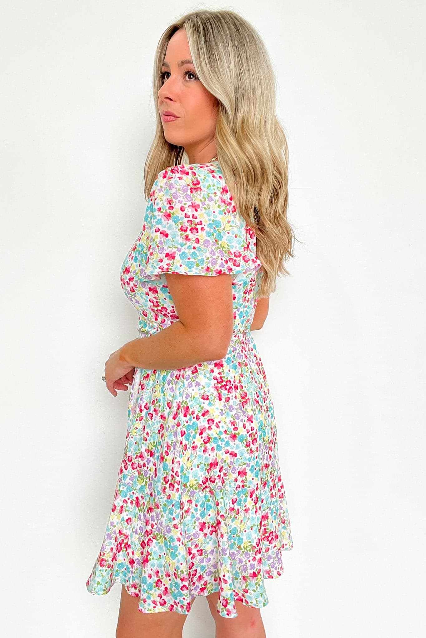  Forever Blossoming Floral Wrap Dress - kitchencabinetmagic