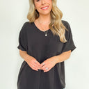 Black / S Gisella V-Neck Dolman Top - kitchencabinetmagic