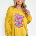 Yellow / S More Self Love Oversized Graphic Embroidered Pullover - kitchencabinetmagic