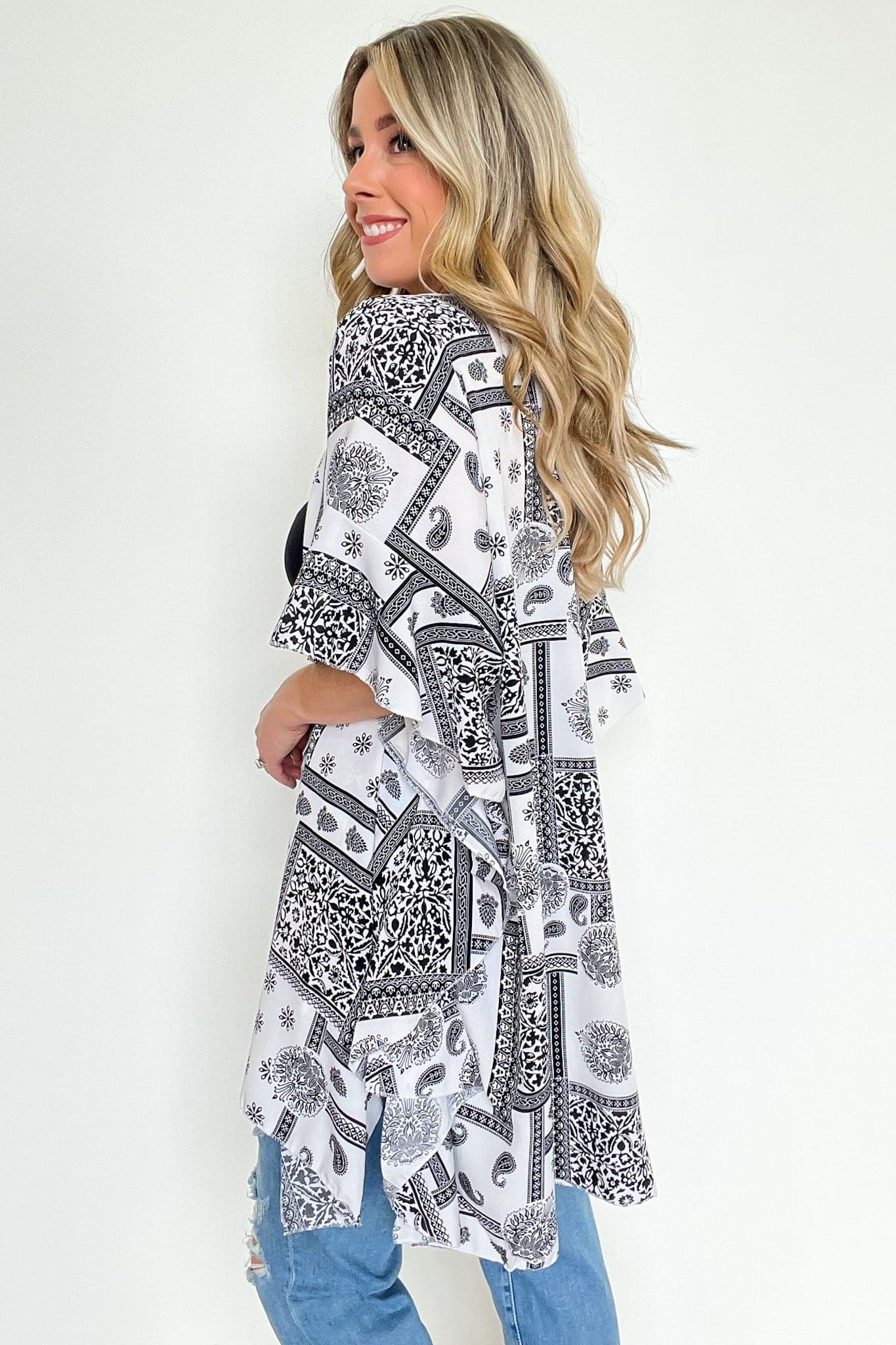  Paint Your Dreams Paisley Ruffle Kimono - BACK IN STOCK - kitchencabinetmagic