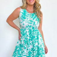 Mint / S Rayann Tie Dye Flowy Dress - kitchencabinetmagic