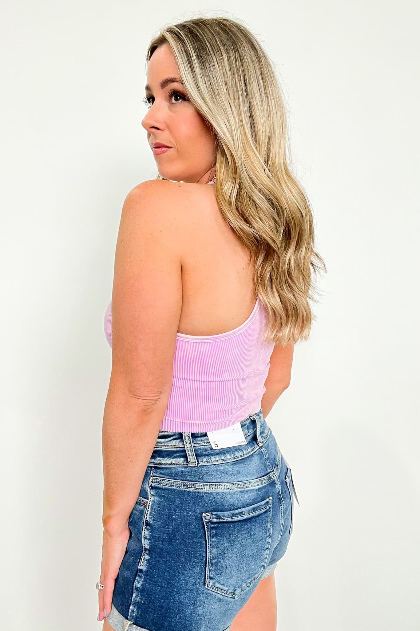  Rivera Washed Ribbed High Neck Cropped Tank Top - BACK IN STOCK - kitchencabinetmagic