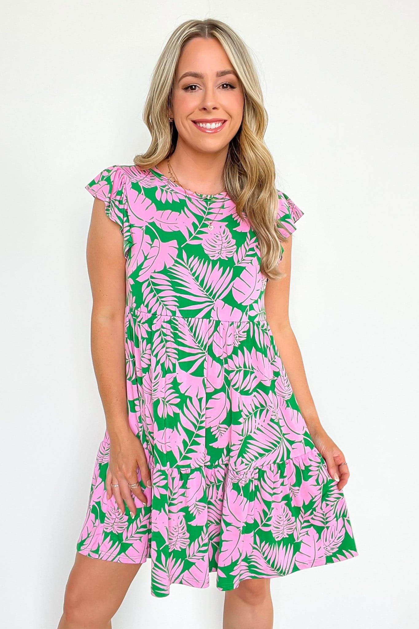  Signs of Summer Tropical Print Babydoll Dress - kitchencabinetmagic