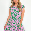  Signs of Summer Tropical Print Babydoll Dress - kitchencabinetmagic