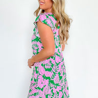  Signs of Summer Tropical Print Babydoll Dress - kitchencabinetmagic