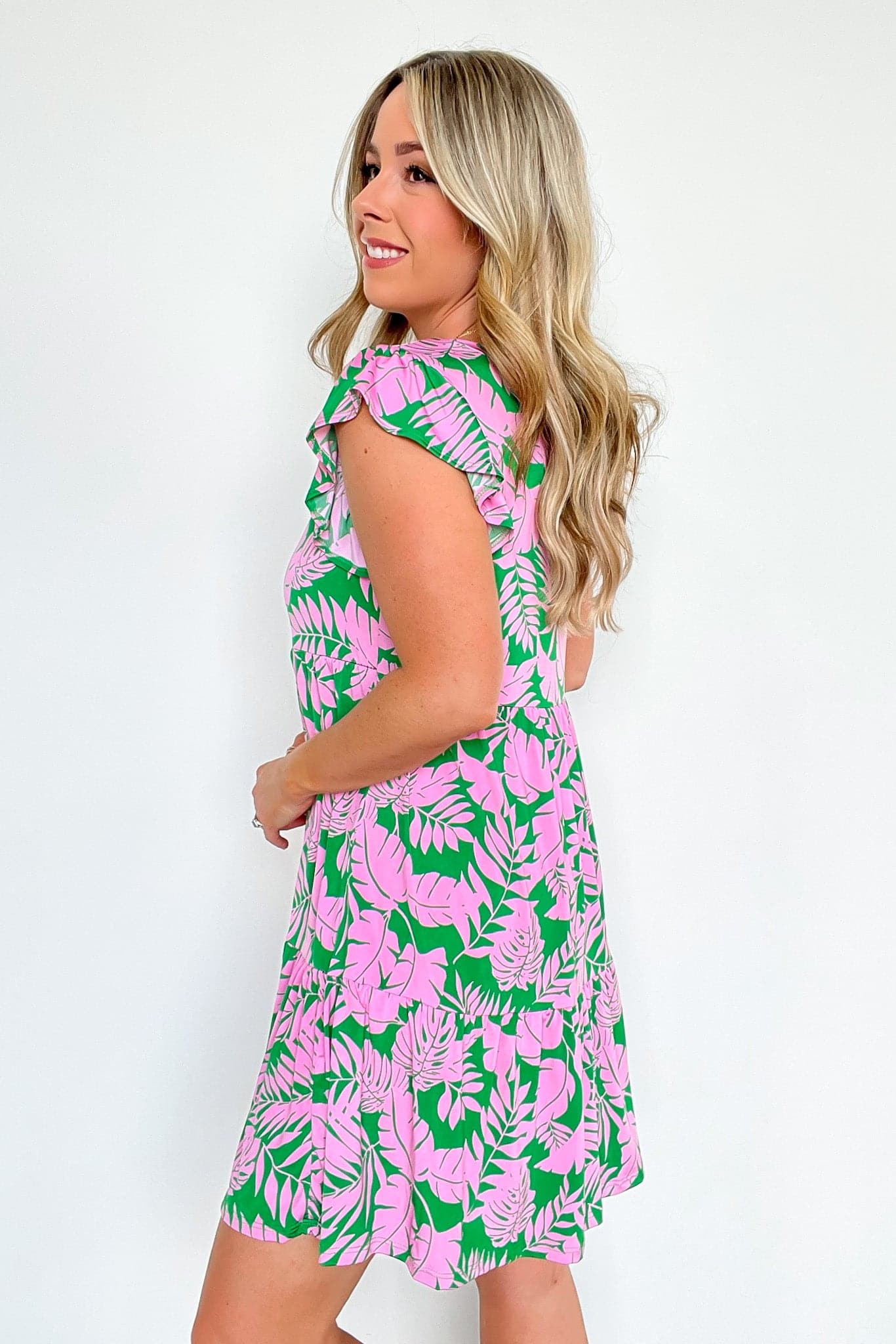  Signs of Summer Tropical Print Babydoll Dress - kitchencabinetmagic