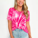  Breezy Street Spiral Dye Short Sleeve Top - kitchencabinetmagic