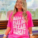  Wake Up. Park Hop. Dream. Repeat Retro Graphic Tee - kitchencabinetmagic