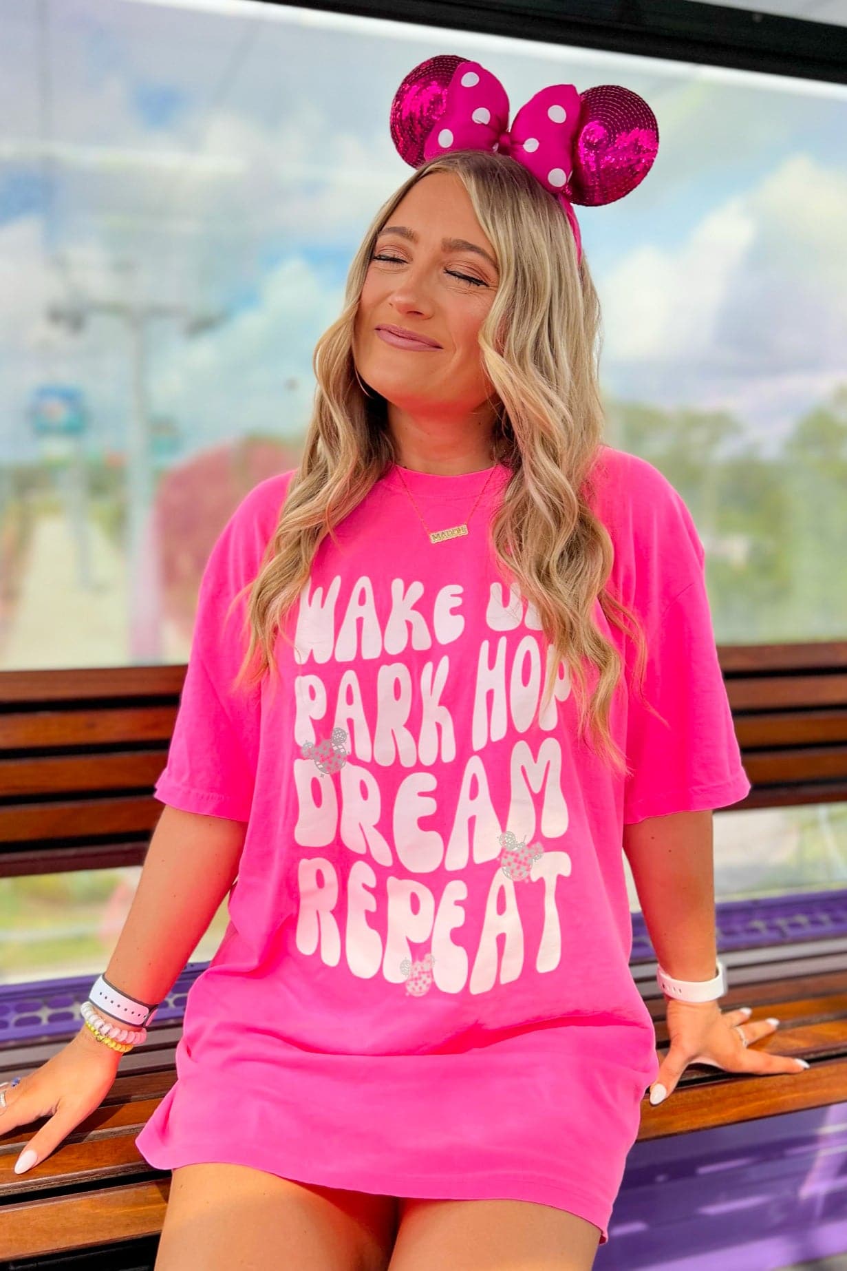  Wake Up. Park Hop. Dream. Repeat Retro Graphic Tee - kitchencabinetmagic