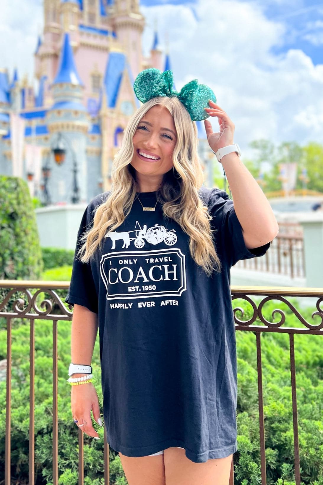  I Only Travel Coach Oversized Graphic Tee - kitchencabinetmagic