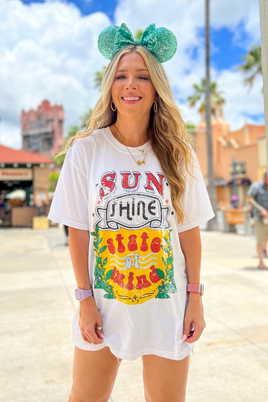 SM / White Sunshine State of Mind Oversized Graphic Tee - kitchencabinetmagic