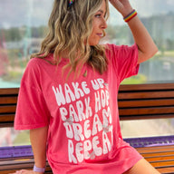  Wake Up. Park Hop. Dream. Repeat Retro Graphic Tee - kitchencabinetmagic