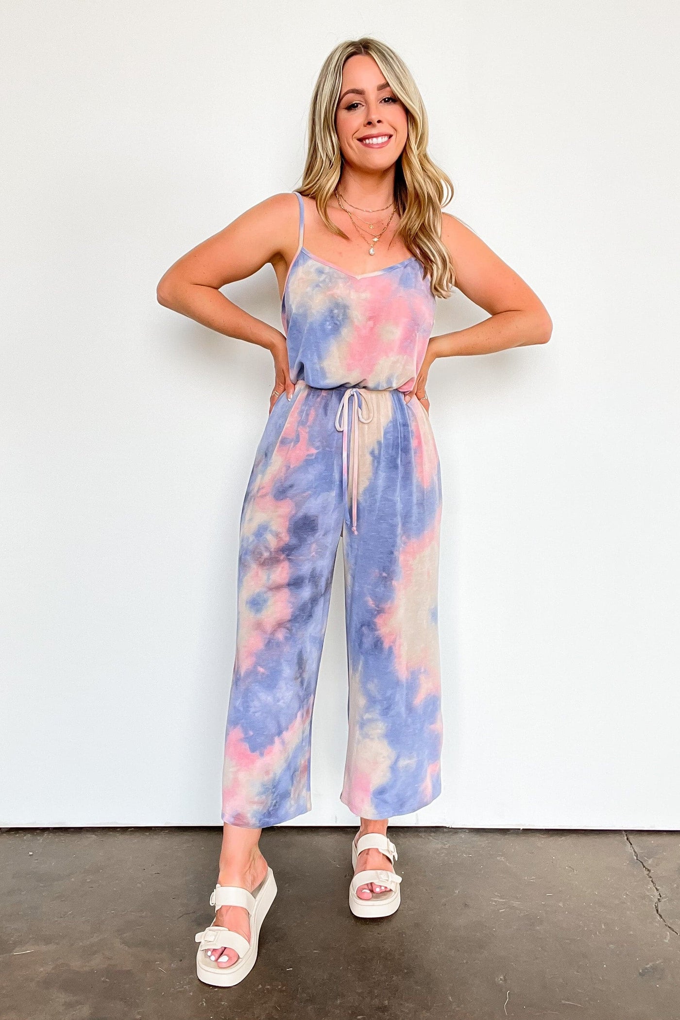  Cool Instincts Tie Dye Knit Jumpsuit - kitchencabinetmagic