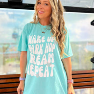  Wake Up. Park Hop. Dream. Repeat Retro Graphic Tee - kitchencabinetmagic