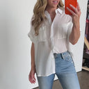 Pierson Short Sleeve Button Down Pocket Top