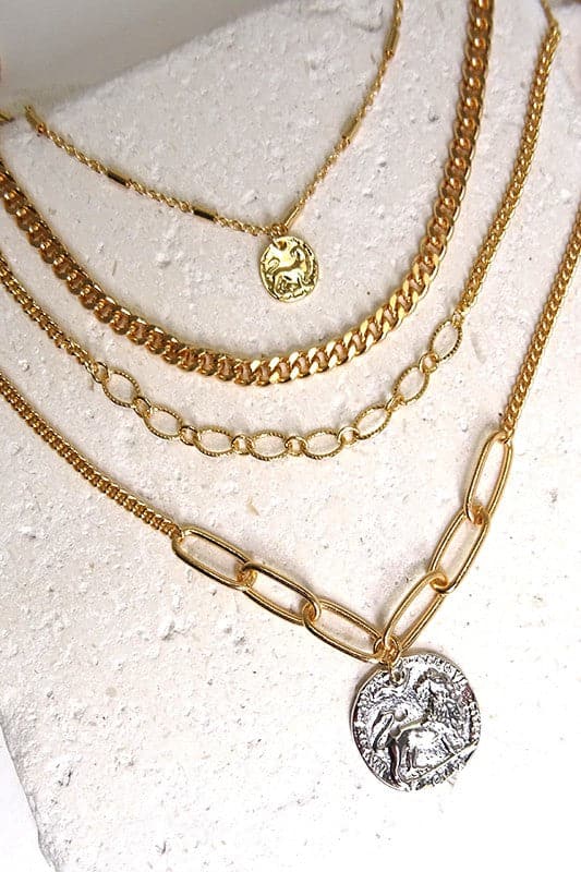  Altah Chain Layered Coin Necklace - kitchencabinetmagic