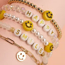  Happy Vibes Smiley Face Beaded Bracelet Stack | PREORDER - kitchencabinetmagic