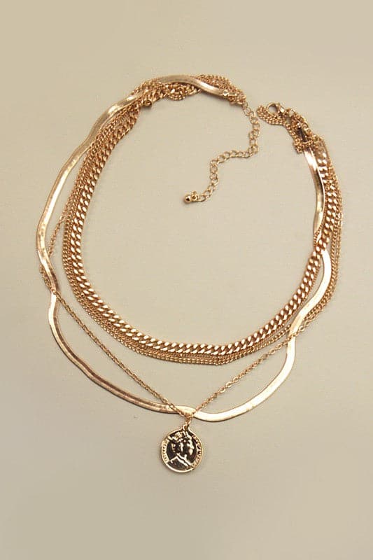  Gleaming Galore Snake Chain Layered Coin Necklace | PREORDER - kitchencabinetmagic