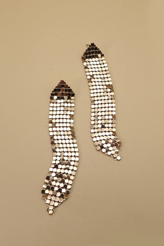  Mirrorball Mesh Sequin Drop Earrings - kitchencabinetmagic