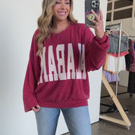 Alabama Oversize Corded Graphic Pullover