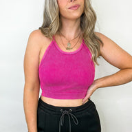 Magenta / SM Aimara Washed Ribbed Seamless Cropped Top - BACK IN STOCK - kitchencabinetmagic