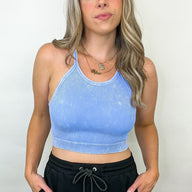Spring Blue / SM Aimara Washed Ribbed Seamless Cropped Top - BACK IN STOCK - kitchencabinetmagic