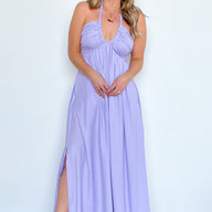  Alexaly Flowy Halter Maxi Dress - kitchencabinetmagic