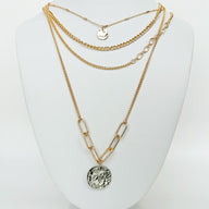 Gold Altah Chain Layered Coin Necklace - kitchencabinetmagic