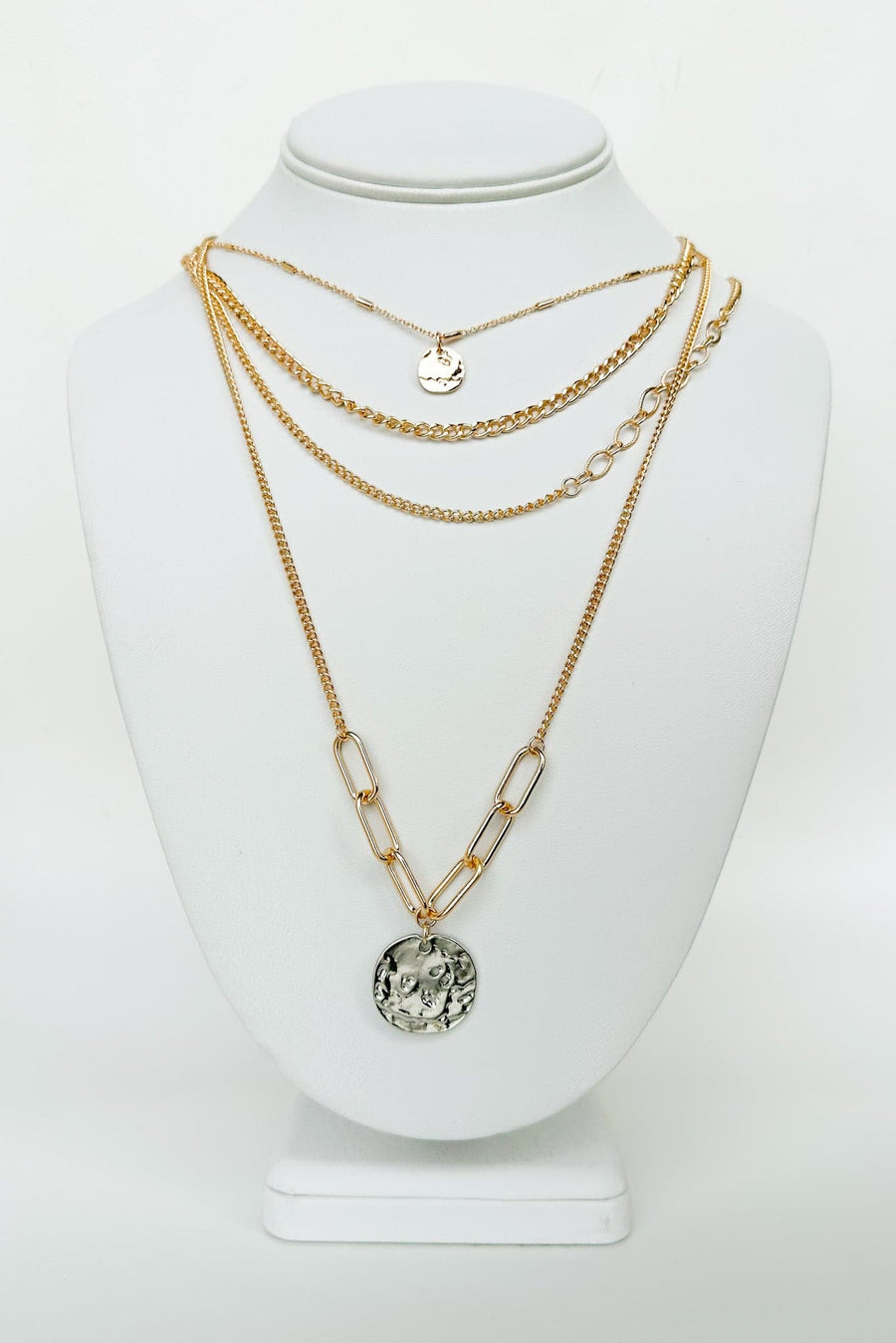 Gold Altah Chain Layered Coin Necklace - kitchencabinetmagic