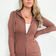  Athenia Zip Front Hooded Athleisure Jacket - kitchencabinetmagic