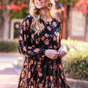 Black / S Awaited Perfection Flowy Mixed Floral Print Dress - FINAL SALE - kitchencabinetmagic