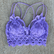 Lavender / S Sweet Muse Scallop Lace Bralette - kitchencabinetmagic