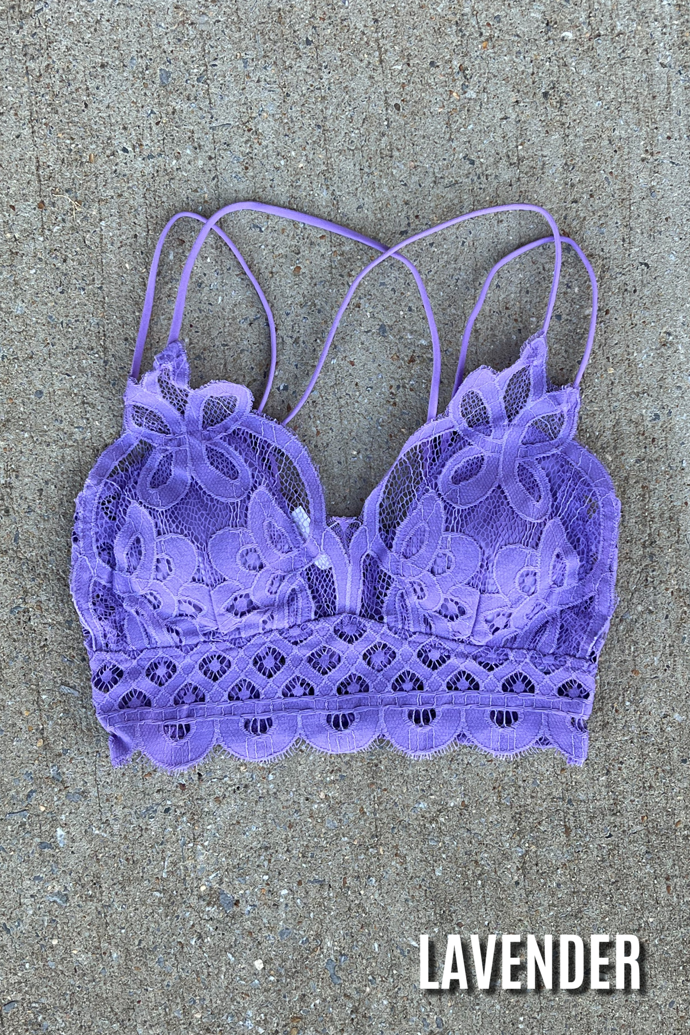 Lavender / S Sweet Muse Scallop Lace Bralette - kitchencabinetmagic