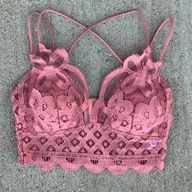 Ash Rose / S Sweet Muse Scallop Lace Bralette - kitchencabinetmagic