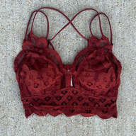 Dark Rust / S Sweet Muse Scallop Lace Bralette - kitchencabinetmagic