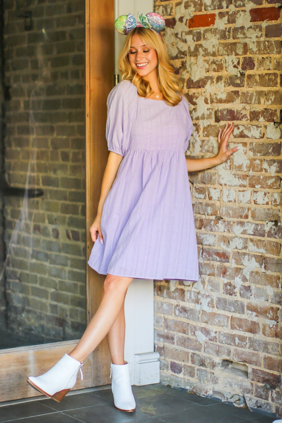  Blissed Out Puff Sleeve Flowy Dress - FINAL SALE - kitchencabinetmagic