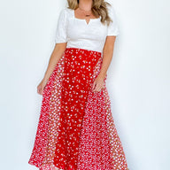Red / S Blooming Perfection Floral Print Maxi Skirt - BACK IN STOCK - kitchencabinetmagic