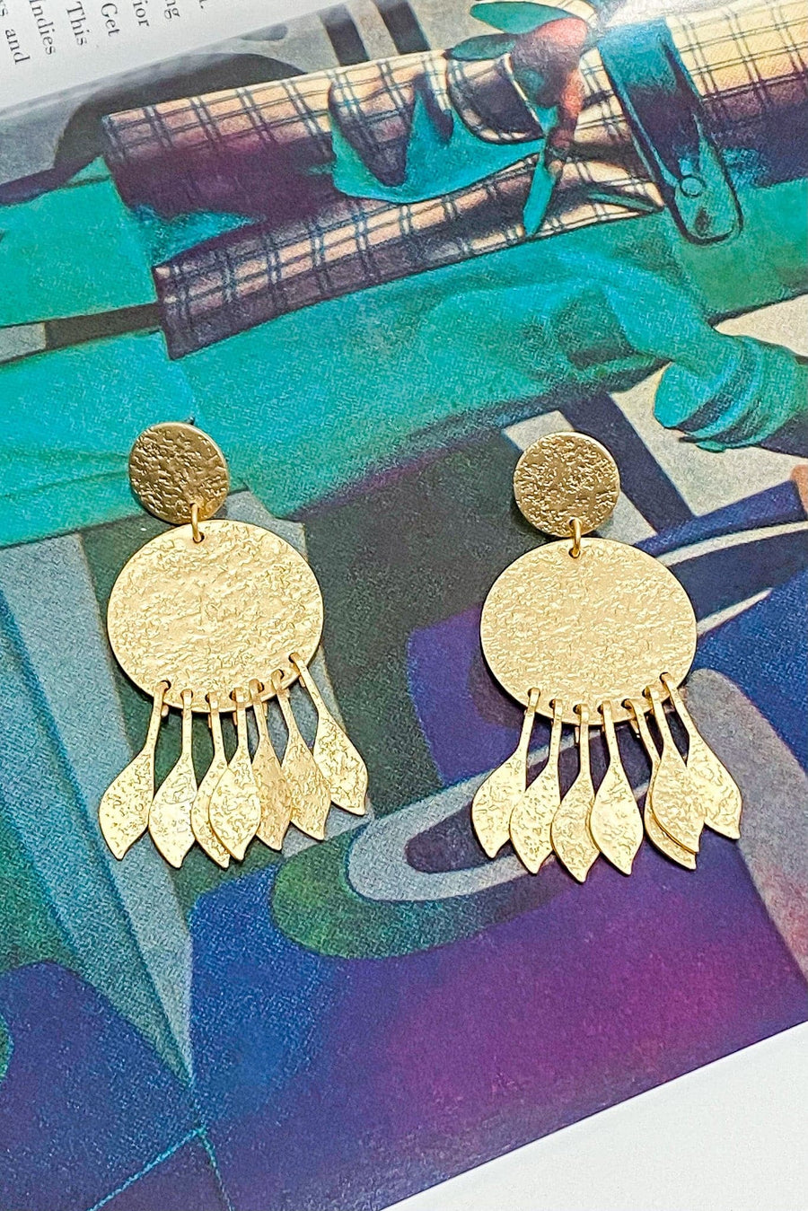 Gold Body and Sol Statement Earrings - FINAL SALE - kitchencabinetmagic
