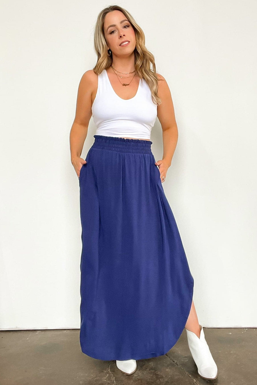  Boheme Smocked Waist Maxi Skirt - FINAL SALE - kitchencabinetmagic