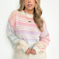  Brighter Day Rainbow Multi Knit Sweater - kitchencabinetmagic