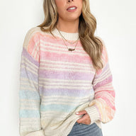  Brighter Day Rainbow Multi Knit Sweater - kitchencabinetmagic