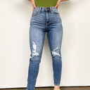25 / Denim Carlenah Distressed Straight Jeans - kitchencabinetmagic