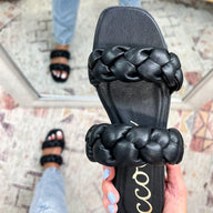 Black / 5.5 Carlile Braided Strap Sandal - FINAL SALE - kitchencabinetmagic
