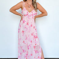 S / Blush Cascading Crush Floral Maxi Dress - BACK IN STOCK - kitchencabinetmagic