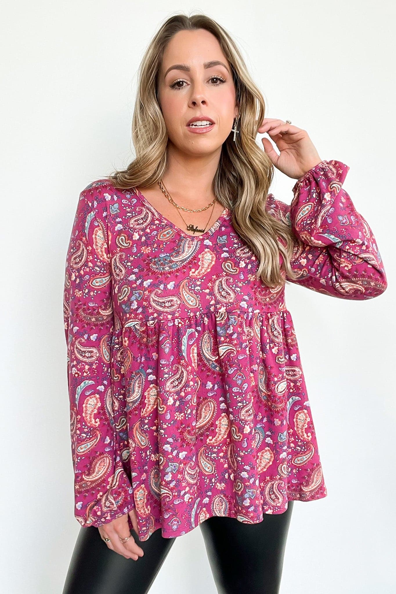  Catherina Paisley Babydoll Tunic Top - kitchencabinetmagic