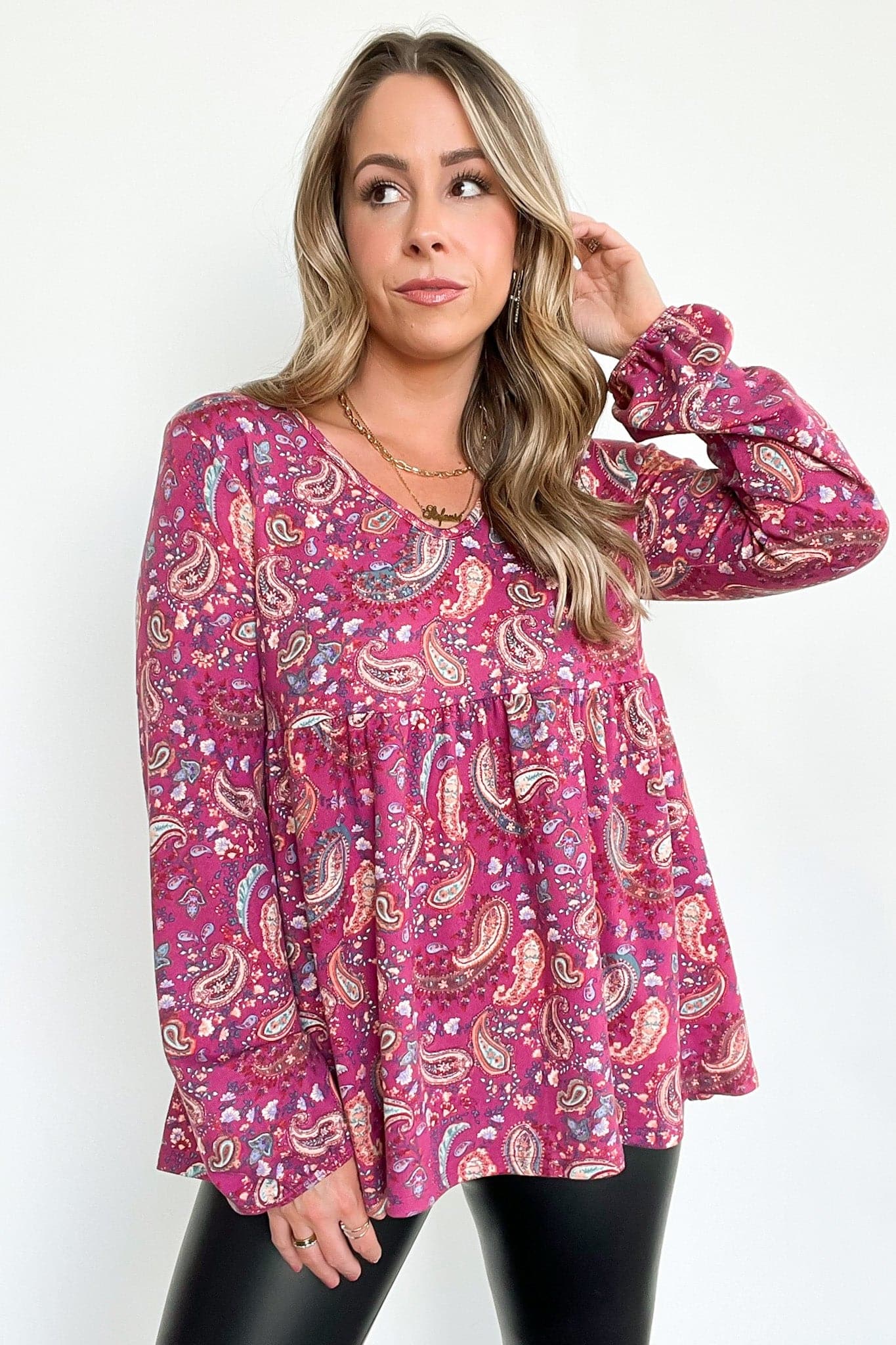  Catherina Paisley Babydoll Tunic Top - kitchencabinetmagic