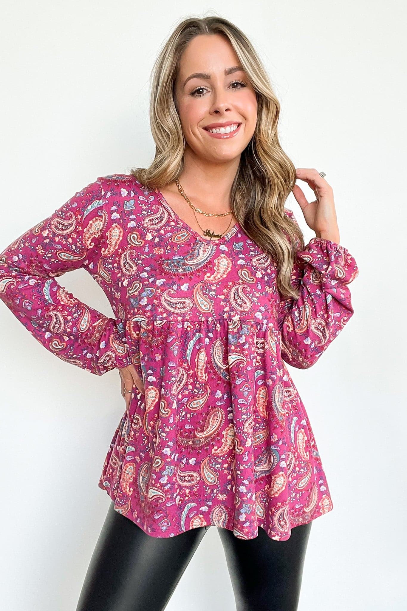  Catherina Paisley Babydoll Tunic Top - kitchencabinetmagic